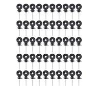 Fabater Paquete de 50 Aisladores de Cerca Eléctrica, Aisladores de Clavos Atornillados Negros, Soporte de Anillo Aislador de Poste de Cerca para Eléctrica Polywire