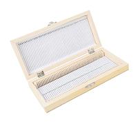 Fabater Paquete de 50 Portaobjetos de Microscopio Preparados de Vidrio para Biología con Caja de Almacenamiento de Madera, Hebilla de Metal Duradera, Caja de Portaobjetos de Madera Hecha a Mano No