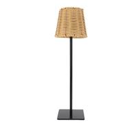 Fabater Pe Small PC Rattan LED LED LIGHT DIMBABLE -NACHTLAMP para la Sala de Estar Bar del Dormitorio, Lectura de Recarga para Acampar, 3 Temperaturas de Color (BLACK)