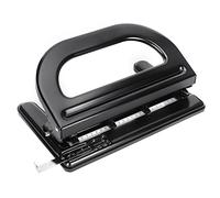Fabater Perforadora de Papel de 4 Agujeros Ajustable 30 Hojas, Perforadora Resistente para Papel A4, Suministros de Encuadernación Herramienta de Perforación Manual con Regla de Posicionamiento para