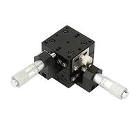 Fabater Plataforma de Recorte de Etapa Lineal Manual Mesa Deslizante de Eje XY Guía de Rodillos Cruzados Ajuste Micrométrico de 40x40 Mm Posicionamiento de Precisión para Instrumentos ópticos de