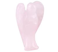 Fabater Regalo Curativo de Piedra con Forma de ángel Guardián de Cristal Natural Hecho a Mano para Meditación de Energía Positiva, Tranquilidad, 50 Mm (Ángel de Cuarzo Rosa de 2 Pulgadas)