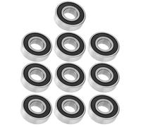 Fabater Rodamiento Negro de Acero Rígido de Bolas de 0.591 in, 10 Rodamientos de Bolas 6202-RS para Carga Radial y Axial, Rodamientos Duraderos de 1.378 in de Diámetro Exterior para Motores, Cajas de