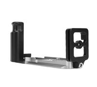 Fabater Soporte en L para Empuñadura de Cámara, Empuñadura Estilo Vintage de Aleación de Aluminio para E M5, con Placa de Liberación Rápida para Trípode, Disparo Vertical (Silver)