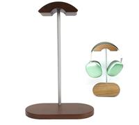 Fabater Soporte para Auriculares de Nogal, Soporte de Madera para Escritorio, soports Universal para Auriculares con Base para Mando, Accesorios para Equipos de música y Videojuegos