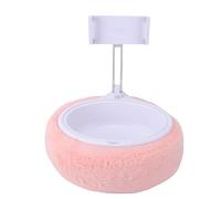 Fabater Soporte para Tableta de Felpa, Soporte Giratorio Flexible para Teléfono con Cuenco para Refrigerios, para Estudio, Ejercicio, Lectura en Cama, sofá y Coche (Tazón Individual Rosa Claro