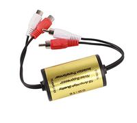 Fabater Supresor de Ruido de 15A, Aislador de Bucle de Tierra Estéreo | Filtro de ruido del amplificador de Audio del coche con cable de señal de cobre para antiinterferencias, fuente de