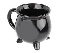 Fabater Taza de Caldero de Brujas de 300 Ml, Taza de Cerámica de Caldero Negro de Bruja Sellada para Decoración de Halloween, Decoración de Mesa, café y té, Regalo Gótico único