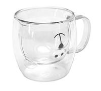 Fabater Taza de Vidrio de Doble Pared, Linda Taza de café con Forma de Oso de 250 Ml con Asa, de té de Alto Borosilicato Resistente Al Calor para el Hogar, Oficina, Regalo de Cumpleaños, Regalo del
