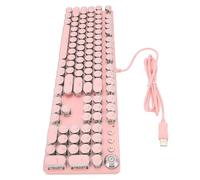 Fabater Teclado Mecánico para Juegos de 104 Teclas, Interruptor Azul, Teclado Mecánico con Cable, Eje Real con Teclas de Inyección de 2 Colores, Compacto Multimodo para Jugadores de PC (902-7 Punk