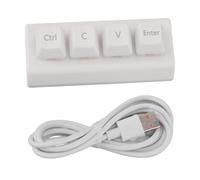 Fabater Teclado para Juegos de 4 Teclas, Mini Teclado Programable USB de 4 Teclas, Compatible con Interruptor Rojo NKRO Ctrl C V Enter Mini Teclado Mecánico para Juegos Office Media