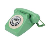 Fabater Teléfono Fijo Retro, Teléfono Clásico Vintage con Botón Pulsador con Cable con Función de Rellamada y Conector RJ11 para Casa, Oficina, Residencia de Ancianos (Verde Oscuro)