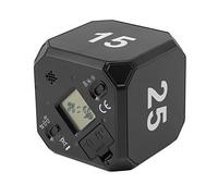 Fabater Temporizador de Cubo, Sensor de Gravedad Temporizador, Temporizador de Digital, Pantalla Retroiluminada, Reloj de Sonido Ajustable y Silencioso, Preajustes de 5, 15, 25, 45 Minutos (Negro)