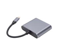 Fabater Tipo C a y Divisor de Puerto de Pantalla, Convertidor de Alta Definición para Reproducción de Vídeo de 60 Hz para Creativos y Jugadores, Diseño de Aluminio Duradero