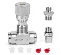 Fabater Válvula de Control de Flujo Hidráulico STB G3/8 3/8" L08, Válvula Restrictora Bidireccional con Conectores de Dos Lados, Conector M14 para Miniexcavadora de 1-2 Toneladas