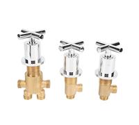 Fabater Válvula mezcladora termostática, válvula de cierre de ducha, conexiones macho G1/2 NPS, válvulas mezcladoras de agua caliente y fría con control constante de temperatura