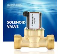 Fabater Válvula Solenoide Eléctrica Normalmente Cerrada de Latón, 12V, G3/4, 2 Vías, N/C, sin Válvula Reguladora de Presión para Calentador de Agua y Fuente de Agua Potable