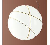 Fabbian Armilla lámpara colgante vidrio blanco oro True