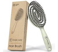 FABCARE Cepillo con Cerdas de Jabalí, Desenredante Sin Tirones, Peine Antitirones para Pelo Liso y Rizado, Alisador Antirotura Profesional, Ideal para Cuidado Capilar Diario (Verde)