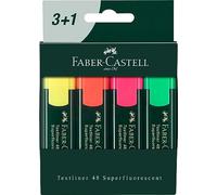 Rotuladores Fluorescentes Faber Castell, Caja x 3 + 1 Gratis