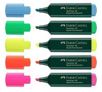 Faber castell 09254830 - 5 colores disponibles, azul, amarillo, verde, rosa y naranja marcadores flúor rotuladores fluorescentes 6 Colores