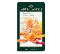 Faber-Castell 110012 - Estuche de Metal con 12 Ecolápices Polychromos - Multicolor