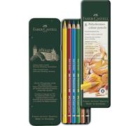 Faber-Castell 110096 - Estuche de Metal con 6 Lapices Pôlychromos - Multicolor