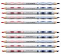 Faber-Castell 110910 Jumbo Grip - Lápiz separador de plata, bicolor rojo y azul (10, separadores de plata)