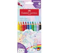 Faber-Castell 110923 - Estuche con 10 Lápices de Colores Jumbo - incl. 2 Lápices Sparkle - Edición Unicornio