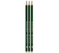 Faber-Castell 111098 Castell 9000 - Kit de lapiceros (3 unidades, dureza 2B), cuerpo de color verde