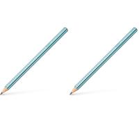 Faber-Castell - 111662. Lápiz grafito Jumbo Sparkle. Océano metálico (Paquete de 2)
