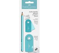 Faber-castell 111676 - estuche de lápices jumbo sparkle, turquesa per