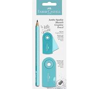 Faber-Castell 111676 - Estuche de lápices Jumbo Sparkle, Turquesa perla