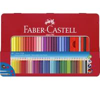 Faber-Castell 112448 - Estuche de metal con 48 ecolápices de color Grip, lápiz d
