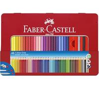 FABER-CASTELL 112448 - Lápices de colores Colour Grip, 48 lápices de colores en estuche metálico, irrompibles, para niños y adultos