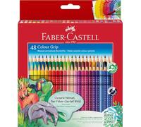 FABER-CASTELL 112449 - Set de lápices de colores Colour Grip, 48 lápices de colores en estuche de cartón, irrompibles, para niños y adultos