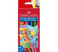 Faber-Castell 114413 - Estuche de Cartón con 12 Ecolápices Acuarelables de Colores y Pincel - Multicolor