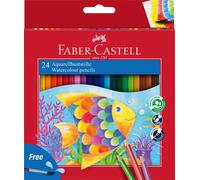 Faber-Castell 114425 - Estuche de 24 ecolápices de color acuarelable, 1 pincel C