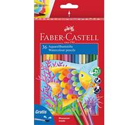 Faber-Castell 114437 - Estuche de Cartón con 36 Ecolápices Acuarelables de Colores y Pincel - Multicolor