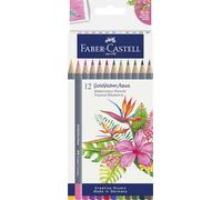 Faber-Castell 114610 - Estuche con 12 Lapìces Acuarelables GoldFaber Aqua Tropical