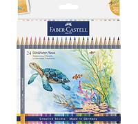 Faber-Castell 114617 - Estuche con 24 Lapìces Acuarelables GoldFaber Aqua Tropical