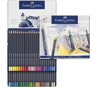 Faber-Castell Estuche de metal 114748 – 48 Ecolápices Goldfaber de colores surtidos
