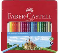 Faber-Castell 115824 - Estuche de metal con 24 lápices de color Castillo, colore