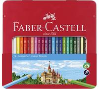 Faber-Castell 115824 - Estuche de Metal con 24 Lápices de Color Castillo - Surtidos