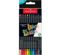 Faber-Castell 116412 - Estuche de 12 lápices de colores Black Edition