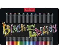 Faber-Castell 116437 Black Edition 36 Lápices de Colores en Estuche de Metal, Resistentes a la Rotura y Empuñadura Ergonómica, Lapices Colores para Pintar y Colorear en Papel Claro y Oscuro