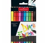 Faber-Castell Rotuladores Black Edition 116451 - Punta de pincel, 10 unidades, colores surtidos