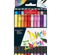 Faber-Castell 116452 - Estuche Cartón 20 Rotuladores Black Edition Pincel - Surtidos.