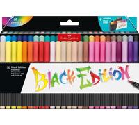 Faber-Castell 116454 - Estuche Soporte 50 Rotuladores Pincel Black Edition Surtidos - Colores Surtidos