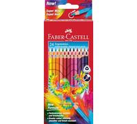 FABER-CASTELL 116544 - Set de lápices de colores triangulares, 24 lápices de colores para niños y adultos, mina resistente a la rotura